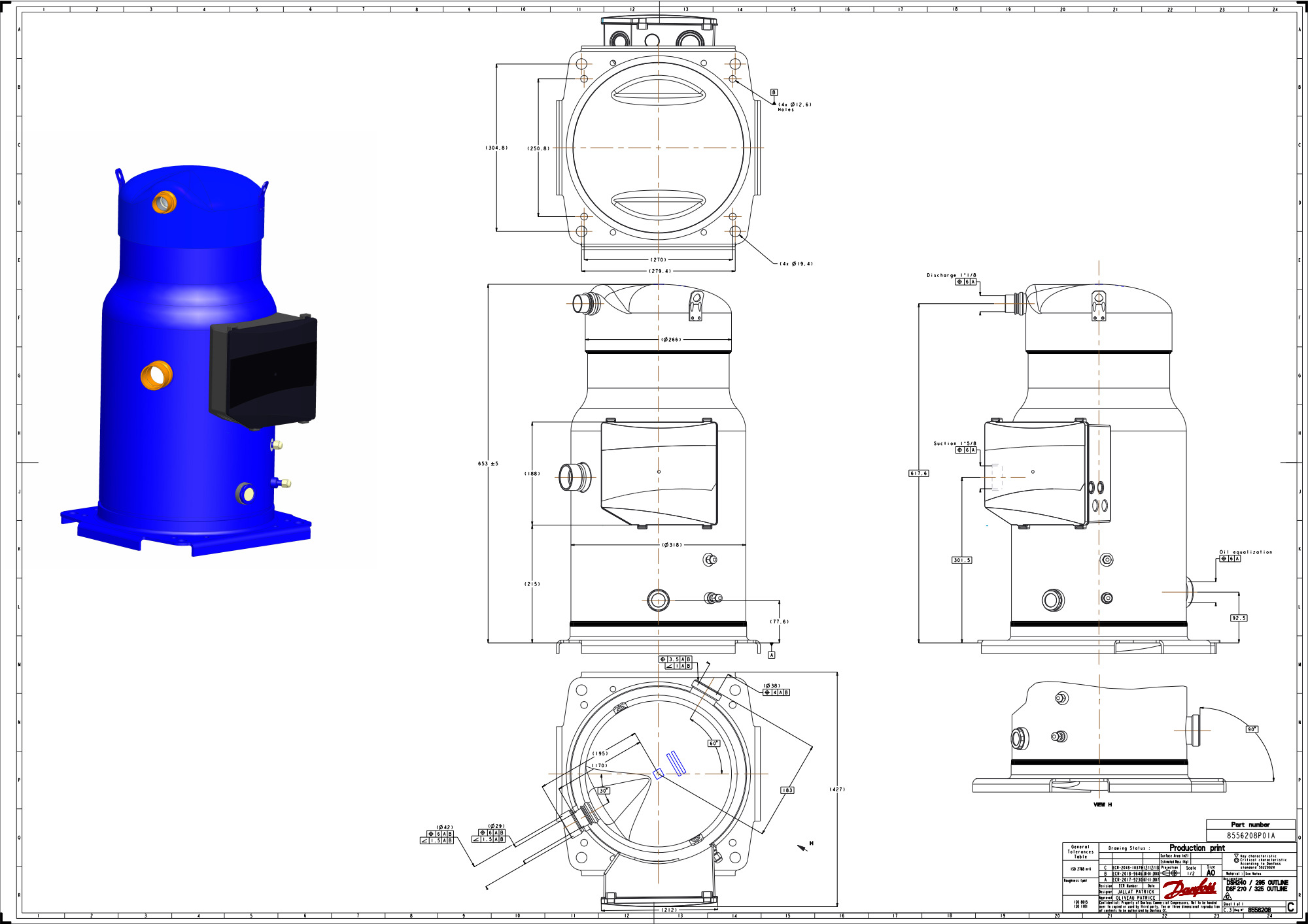Компрессор Danfoss DSH240A4APC 120H1373 оформить заказ с доставкой с ближайшего склада