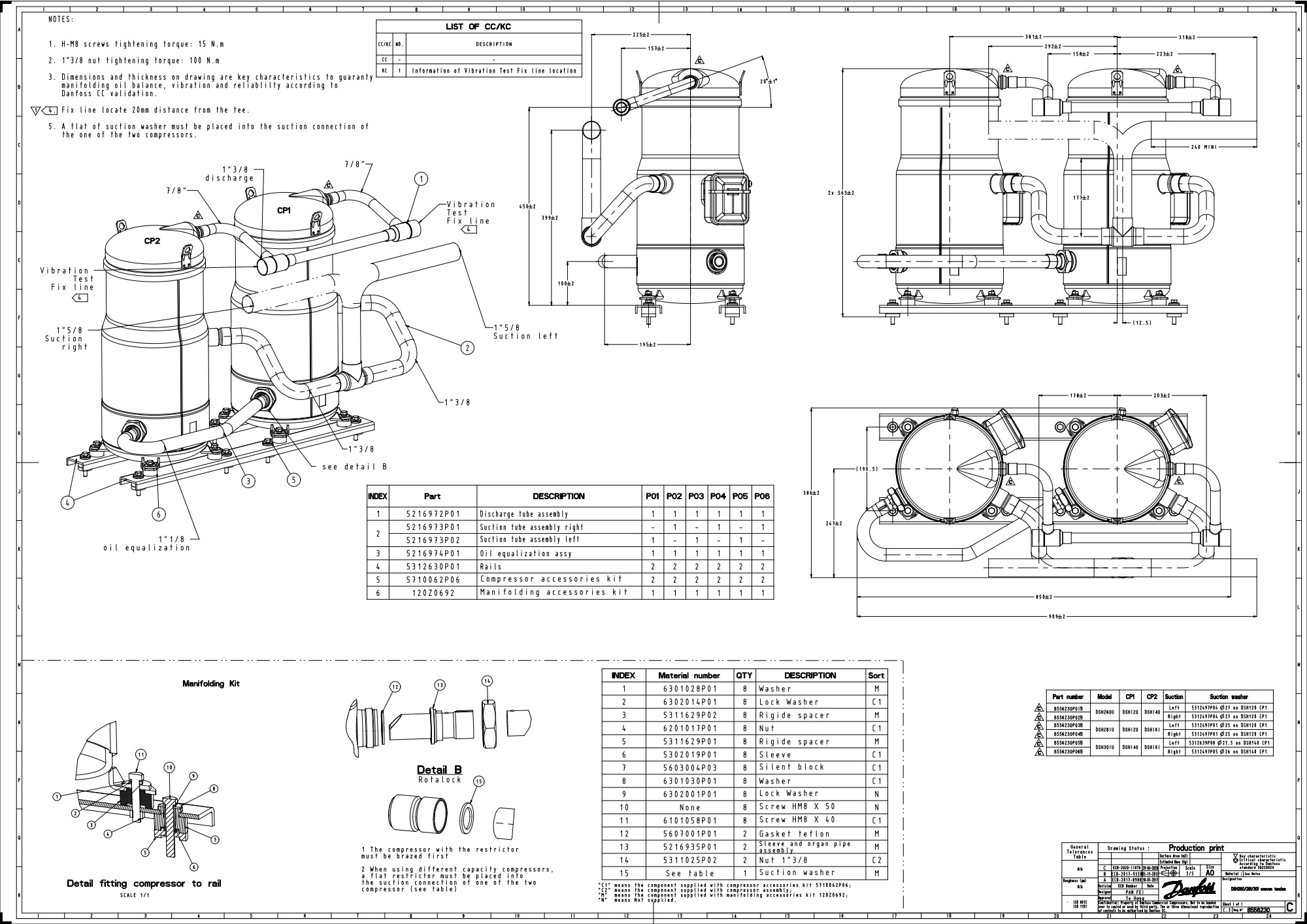 Спиральный компрессор Danfoss DSH140A4ALD индивидуальная упаковка заказать со складов по всей России