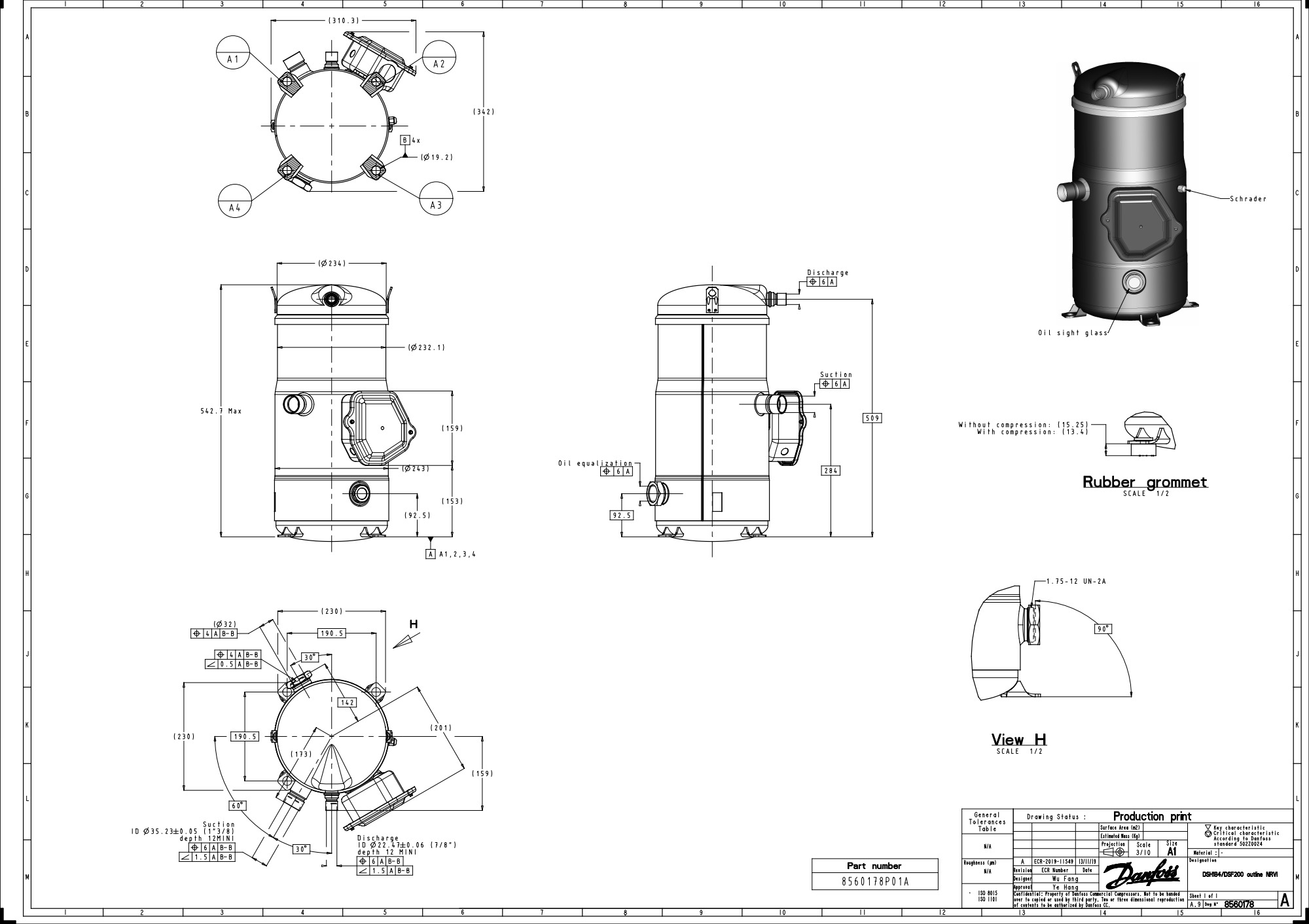 Компрессор Danfoss DSH184A4ALD 120H1561