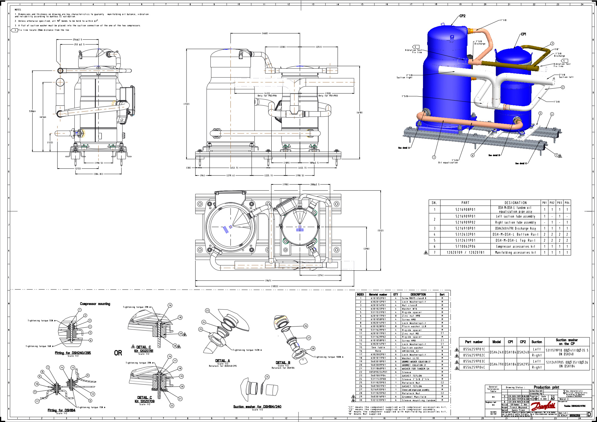 Компрессор Danfoss DSH184A4ALD 120H1561 купить по цене "по запросу"