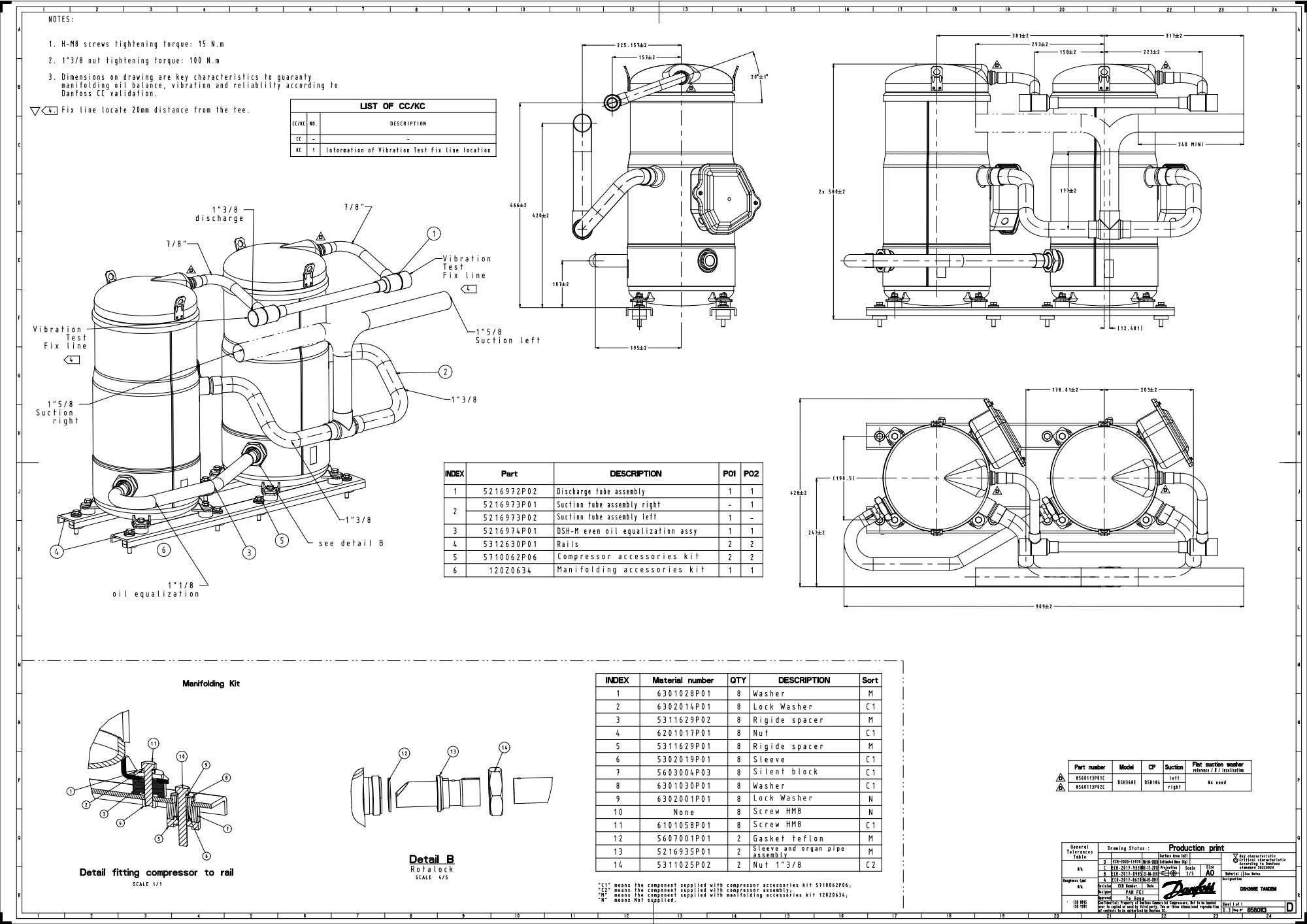 Компрессор Danfoss DSH184A4ALD 120H1561 оформить заказ с доставкой с ближайшего склада