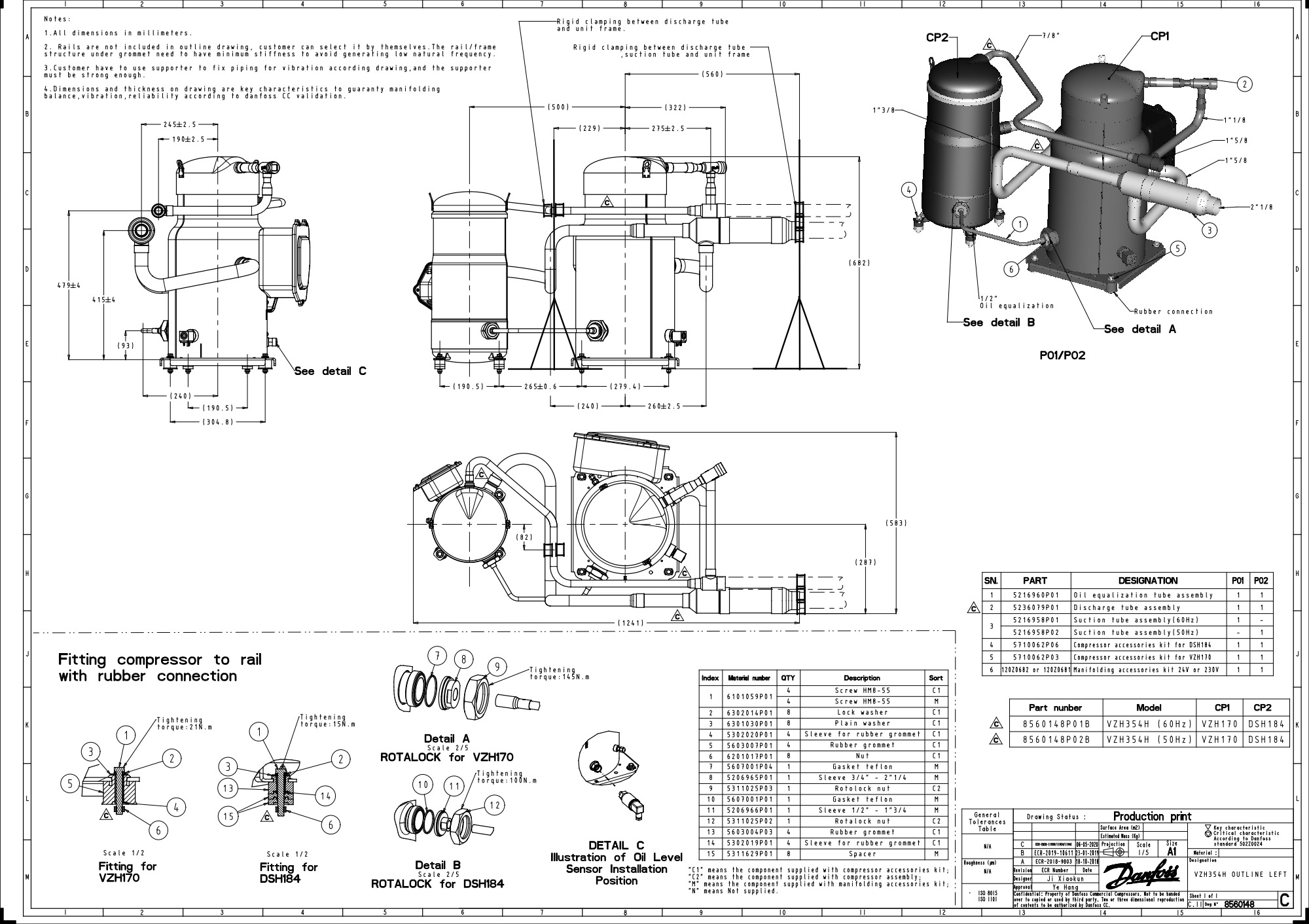 Компрессор Danfoss DSH184A4ALD 120H1561 в наличии с доставкой по РФ