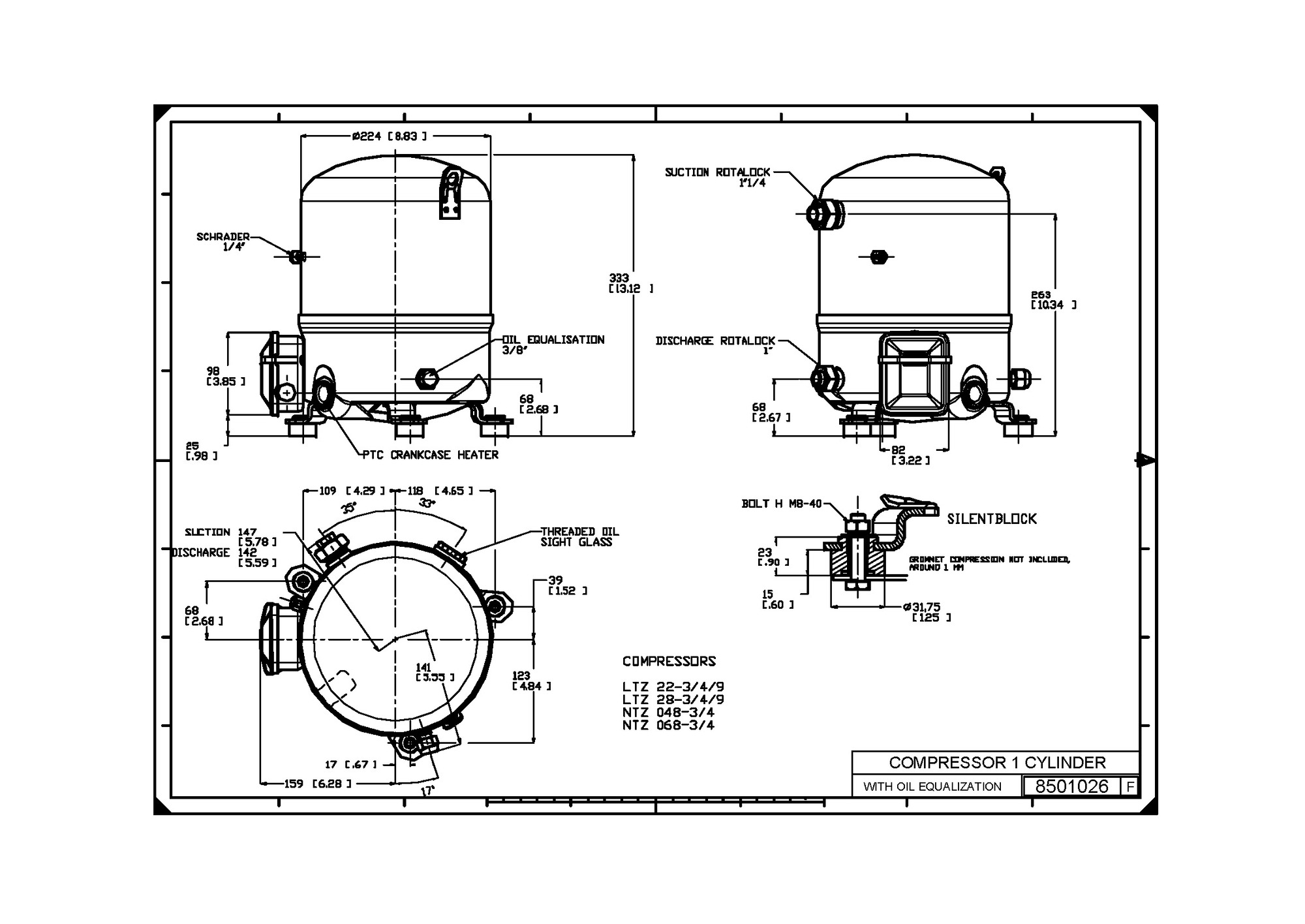 Поршневой компрессор Danfoss NTZ048A4LR1B купить по цене 126111 руб.