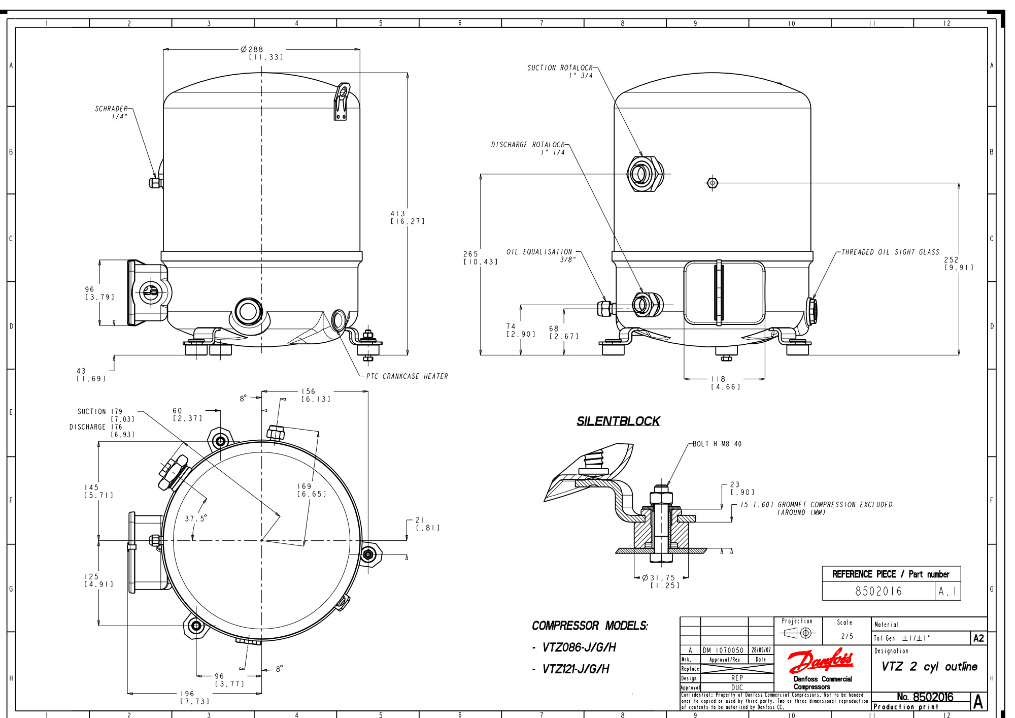 Компрессор Danfoss VTZ086AGNR1B заказать со складов по всей России
