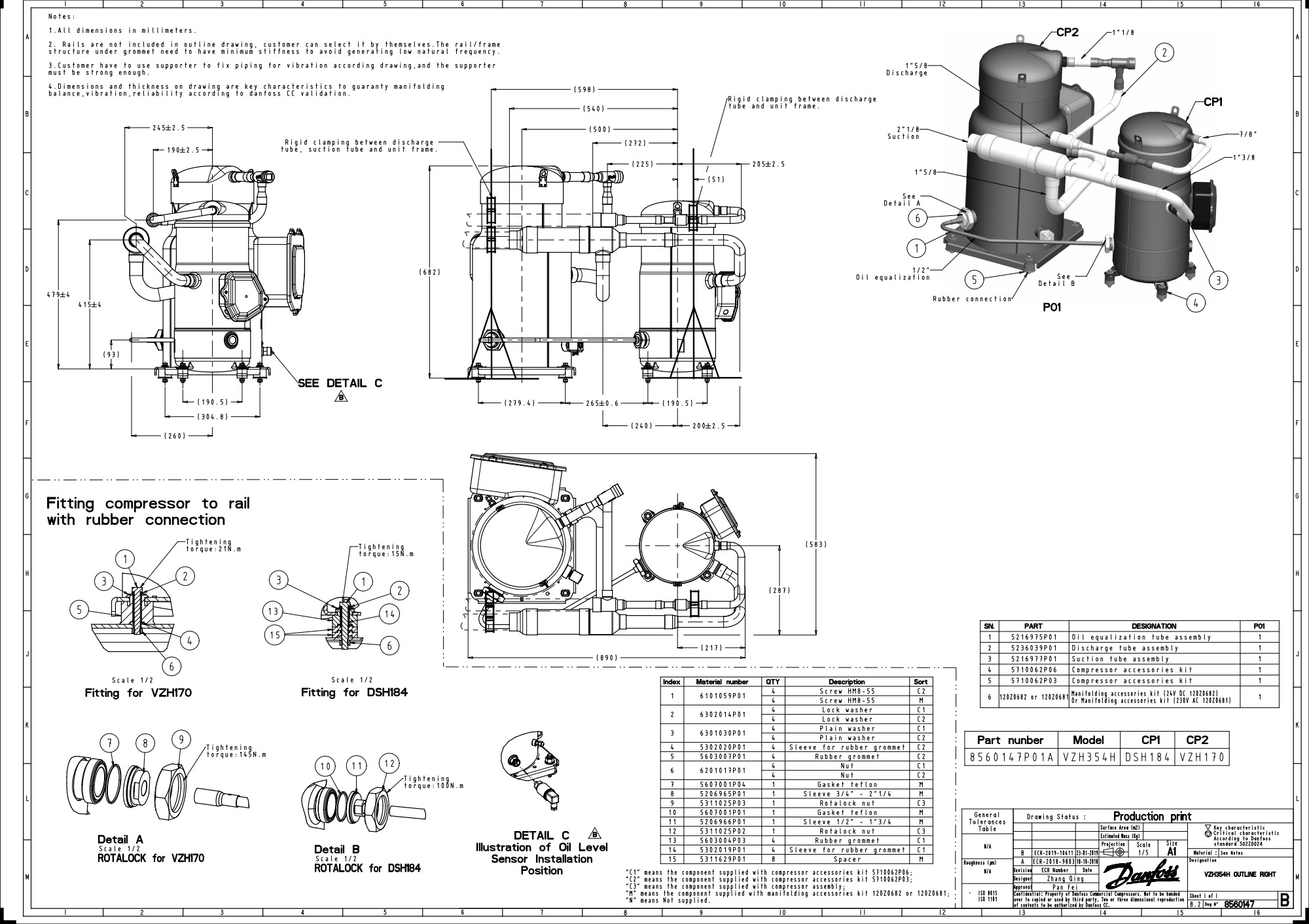 Компрессор Danfoss VZH170CGANA купить по цене "по запросу"