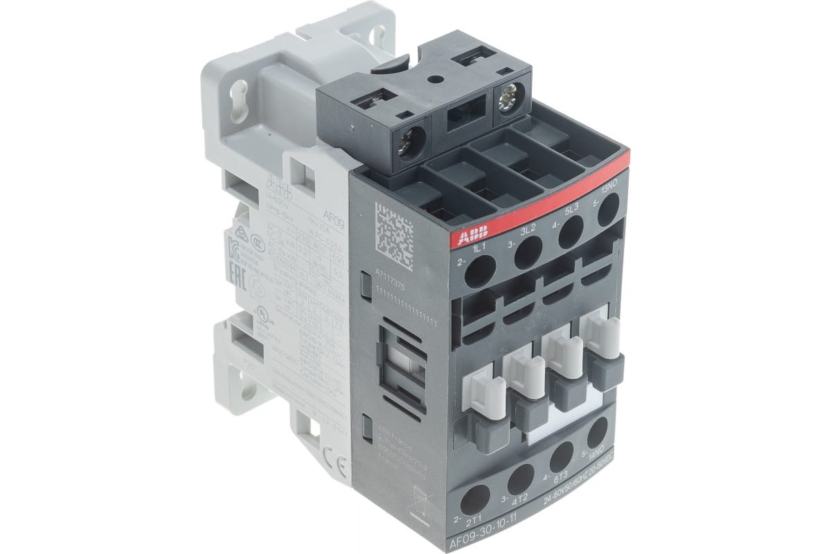 Контактор ABB AF09-30-10-11 с универсальной катушкой управления 24-60BAC/20-60BDC купить с ближайшего склада