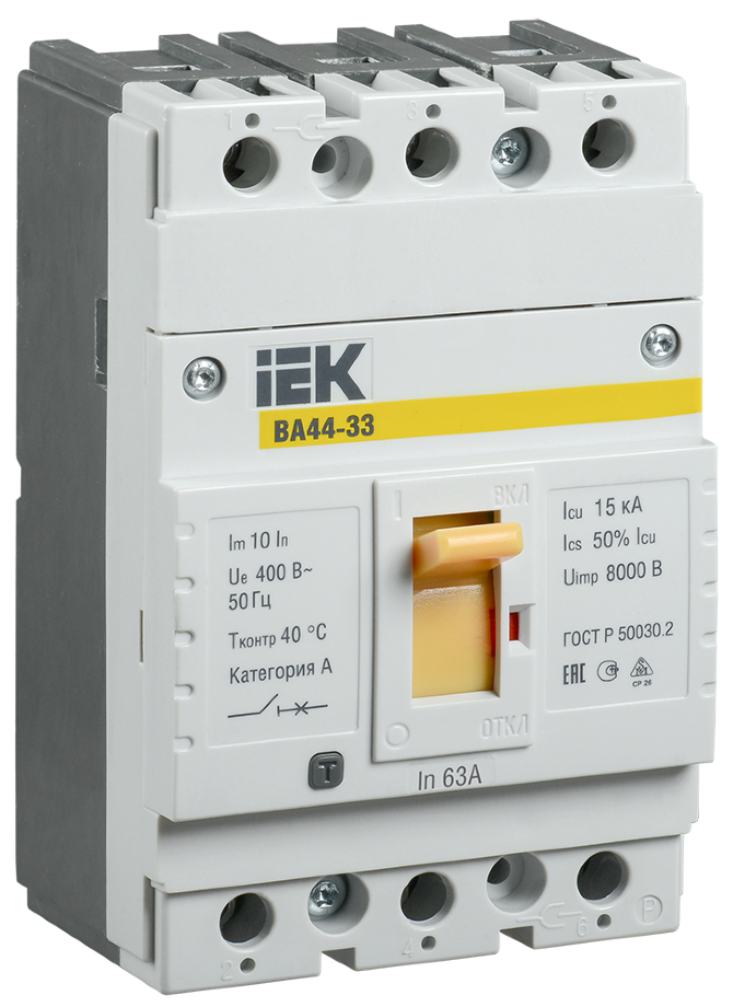 Выключатель автоматический IEK SVA4410-3-0100 3п 100А 15кА ВА44 33