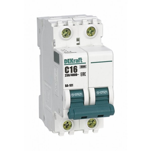 Автоматический выключатель Schneider Electric DEKraft, 2P х-ка C ВА-101, 16А