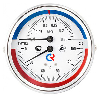 Термоманометр Росма ТМТБ-41Р.3 (0-150С) (0-1,6MPa) G1/2. 2,5