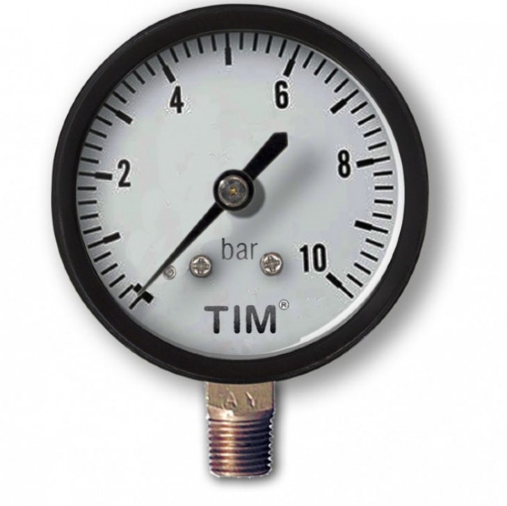 Манометр радиального подключения 1/4" - 10 бар TIM