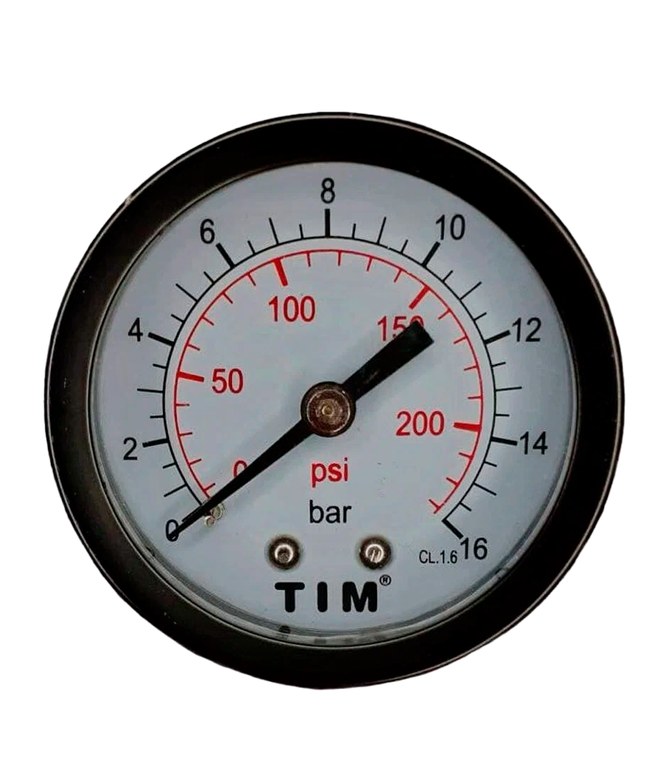 Манометр аксиального подключения 1/4" - 16 бар TIM