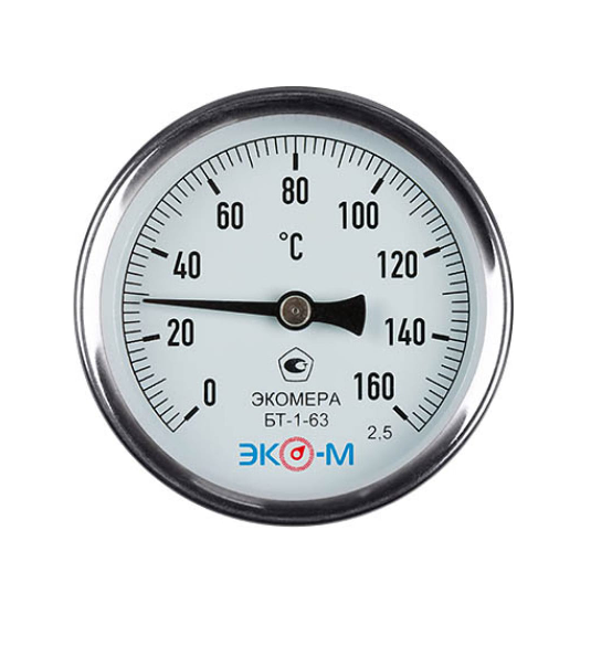 Термометр Экомера Ду 63  0..120С/ 160С L=60 G1/2 осевой