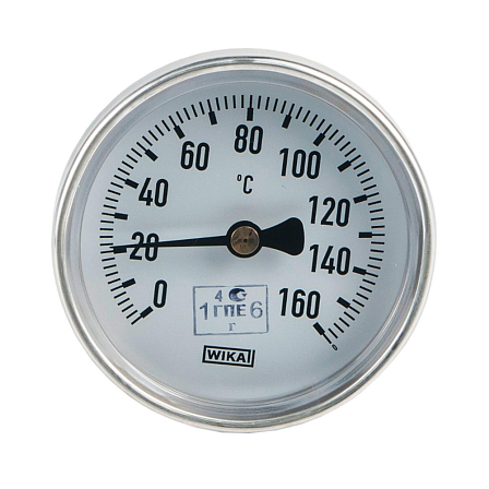 Термометр биметаллический A50.10 160С Дк100 L=60 G1/2" осевой Wika заказать со складов по всей России