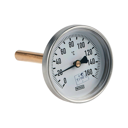Термометр биметаллический A50.10 160С Дк63 L=100 G1/2" осевой Wika