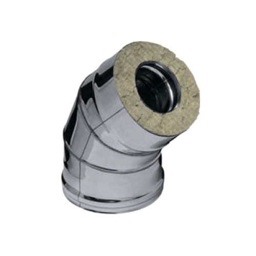 Сэндвич-колено Ferrum 135° (430/0,5мм + нерж.) Ф250х350