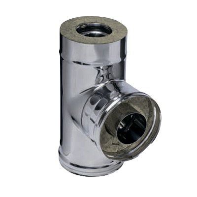 Сэндвич-тройник Ferrum 90° (430/0,8мм + нерж.) Ф250х350
