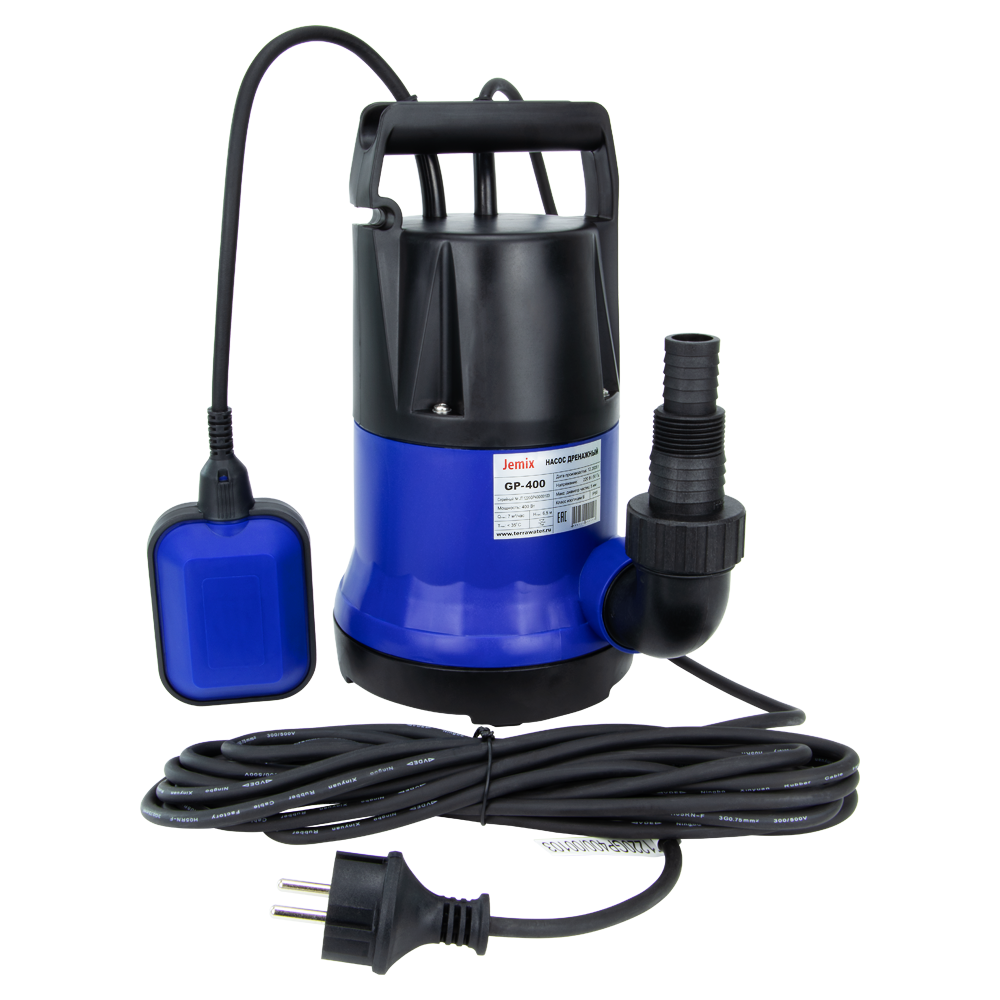 Насос дренажный GP-1100 (1100 Вт/14000 л.ч/9,5м/5мм/кабель 8 м.) JEMIX