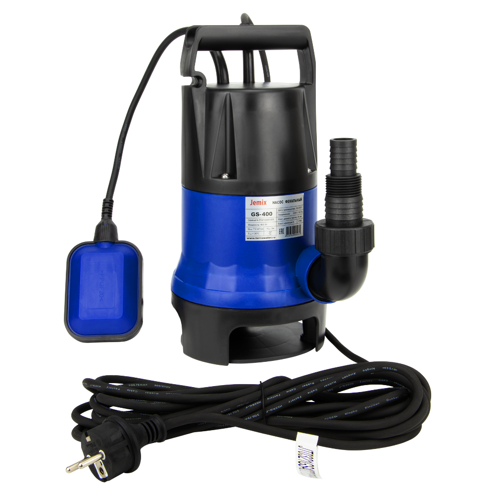Насос фекальный GS-550 (550 Вт/10500л.ч/7м/35мм/кабель 8 м.) JEMIX оформить заказ с доставкой с ближайшего склада