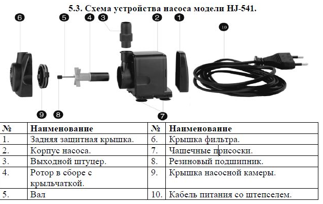 Насос для фонтана Vodotok HJ-541 (DB-335) заказать со складов по всей России