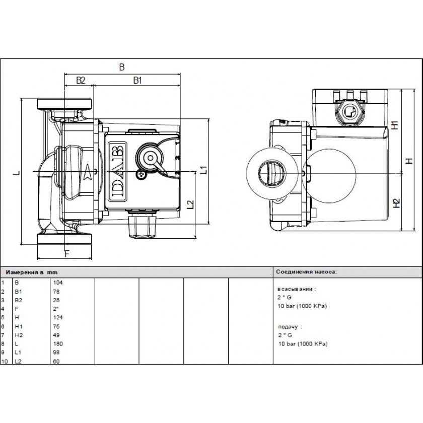 Насос DAB VA 65/180X(1"1/4)M230/50 купить по цене 10800 руб.