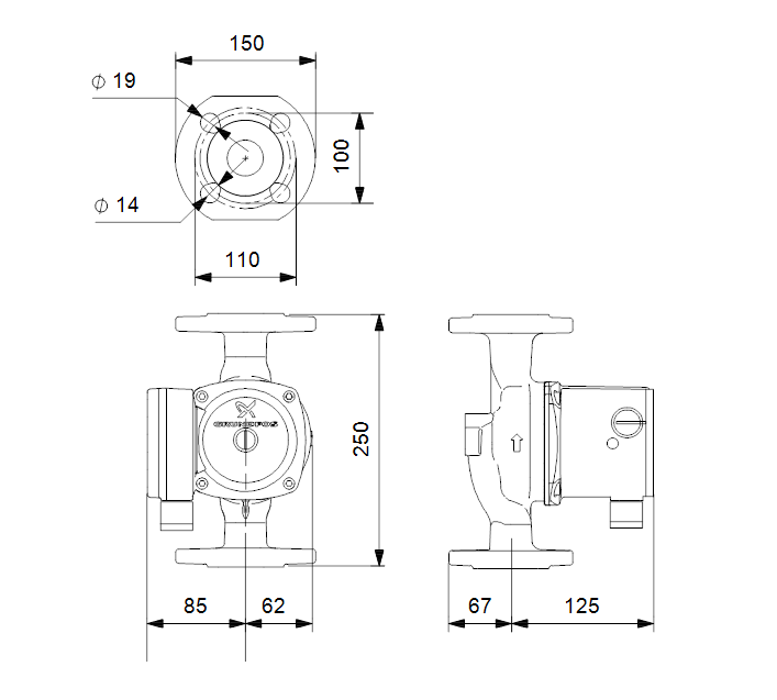 Насос Grundfos UPS 40-80 F 250 заказать со складов по всей России