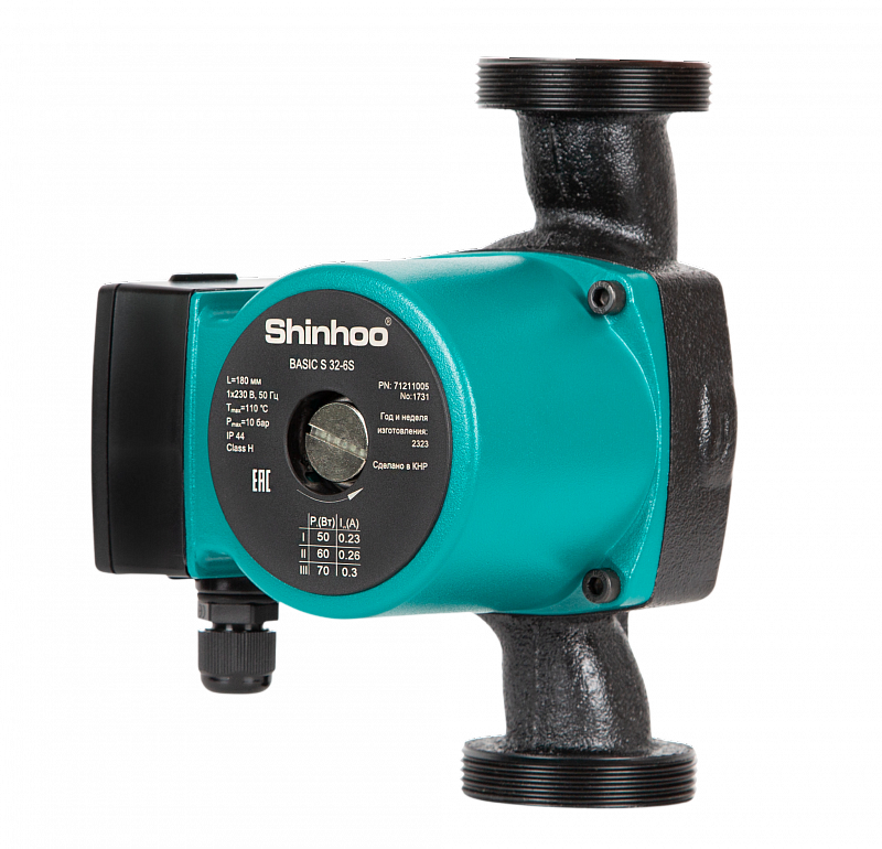 Насос циркуляционный SHINHOO BASIC S 32-6S 180 1x230V заказать со складов по всей России
