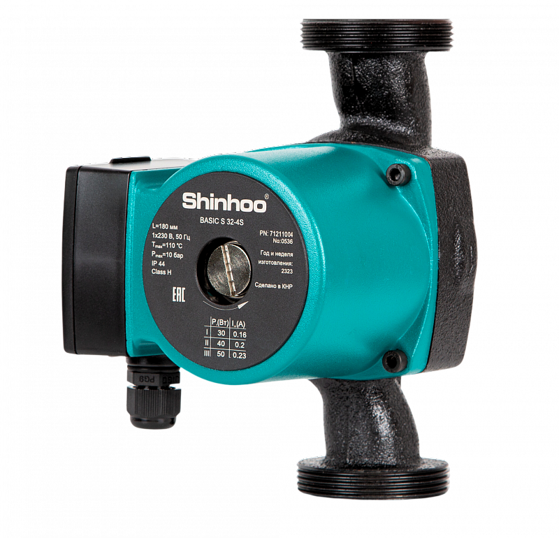 Насос циркуляционный SHINHOO BASIC S 32-4S с гайками