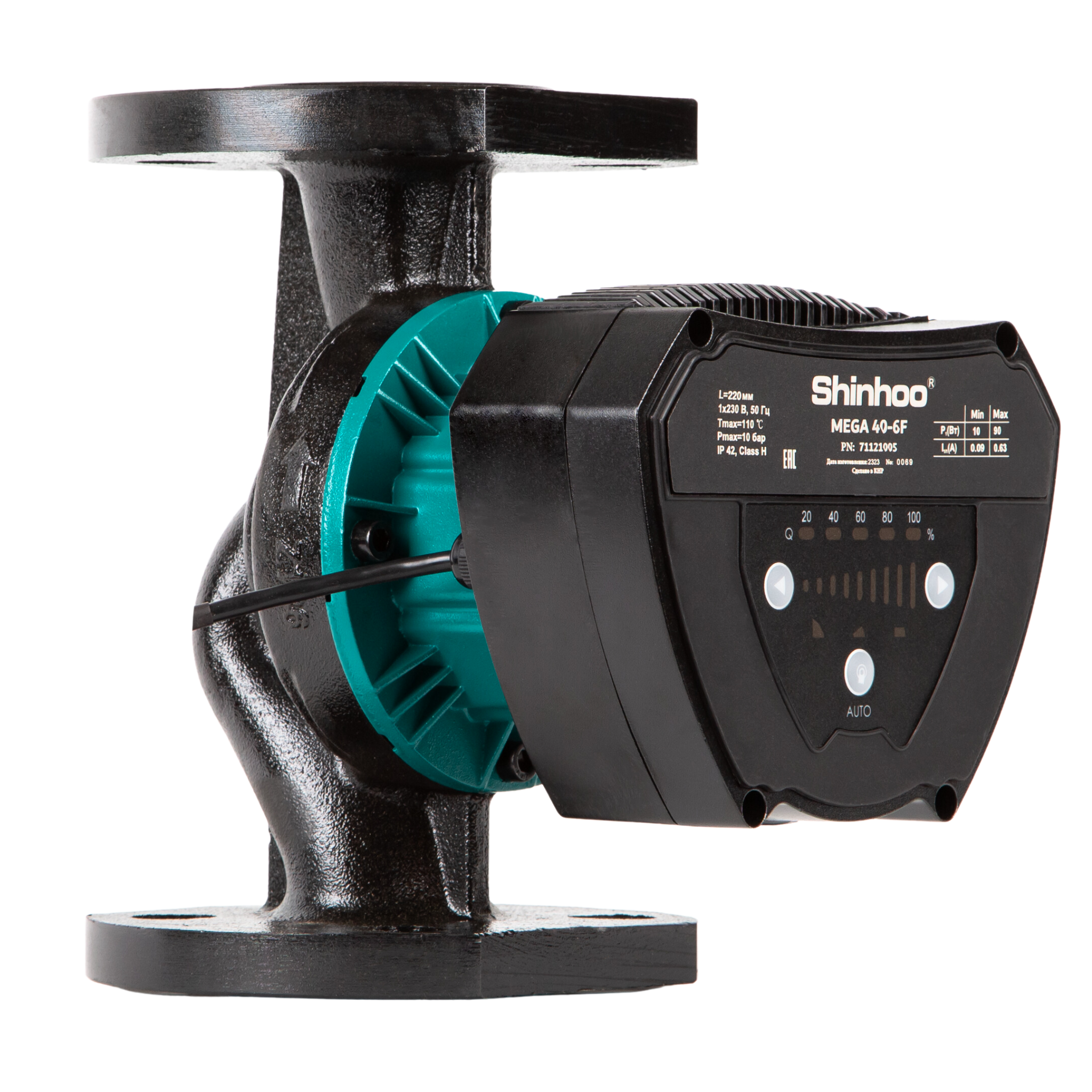 Насос циркуляционный SHINHOO MEGA 40-10F 230V фланцевый купить по цене 40388 руб.