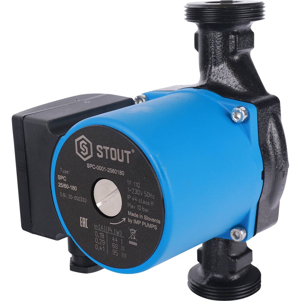 Насос циркуляционный STOUT 25/60-180 с гайками STOUT