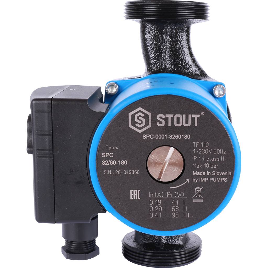 Насос циркуляционный STOUT 32/60-180 с гайками