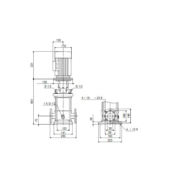 Насос вертикальный многоступенчатый центробежный Grundfos CR 3-23 A-FGJ-A-E-HQQE 96516665 купить по цене "по запросу"