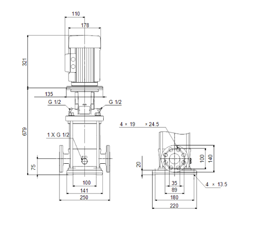 Насос вертикальный многоступенчатый центробежный Grundfos CR 5-16 A-FGJ-A-E-HQQE заказать со складов по всей России
