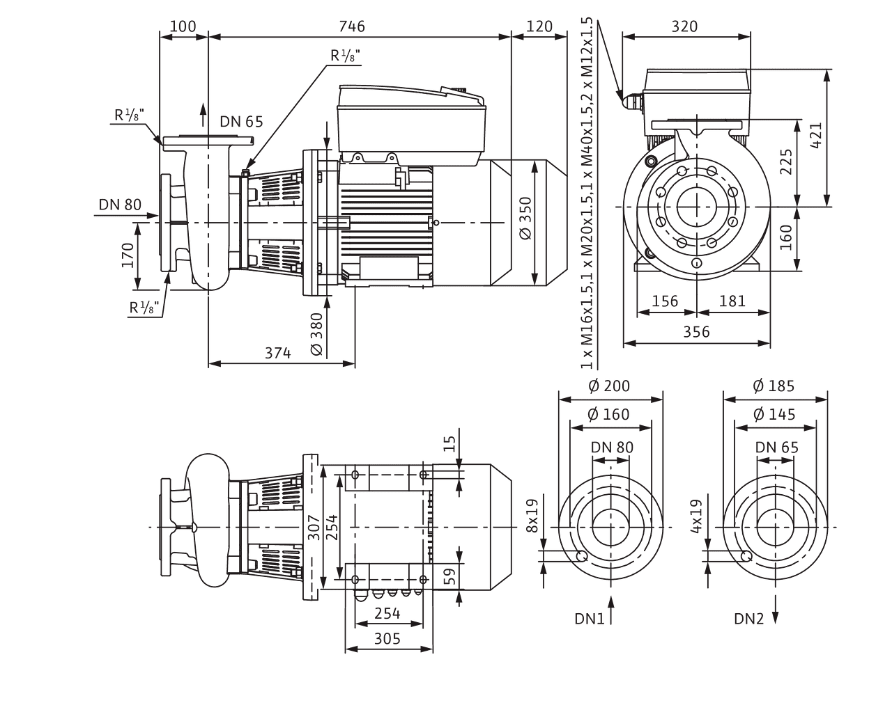 Насос Wilo CronoBloc-BL-E 65/190-18,5/2-R1 купить по цене "по запросу"