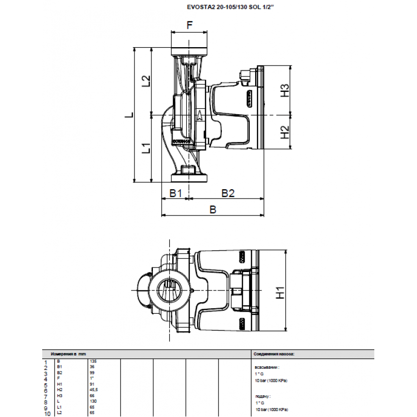Насос циркуляционный бытовой DAB EVOSTA2 20-105/130 SOL PWM 1/2" купить по цене 49100 руб.