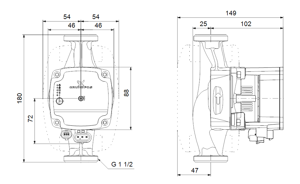 Насос Grundfos ALPHA1 L 25-40 180 1x230V 50Hz 6H купить по цене 19938 руб.