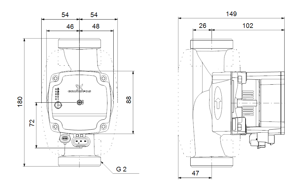 Насос Grundfos ALPHA1 L 32-60 180 1x230V 50Hz 6H купить по цене "по запросу"