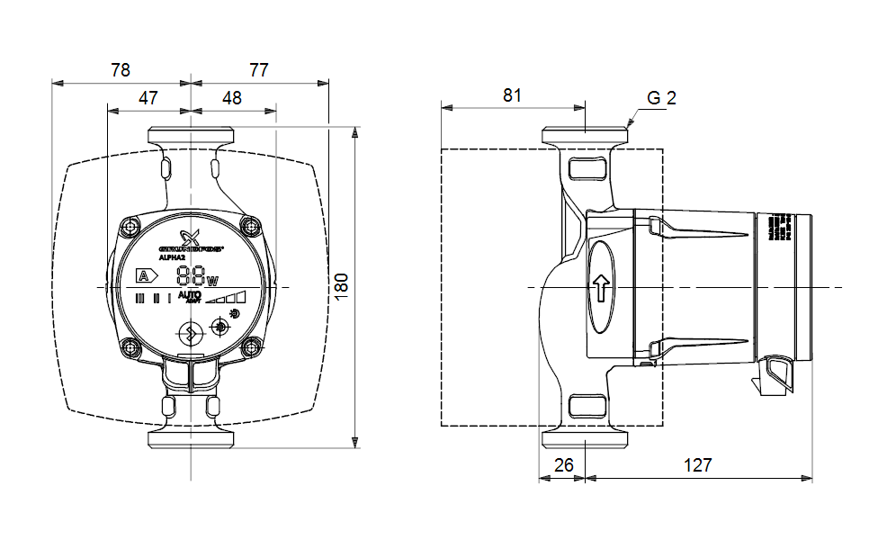Насос Grundfos ALPHA 2 32-40 1x230V 50Hz 95047512 купить по цене "по запросу"