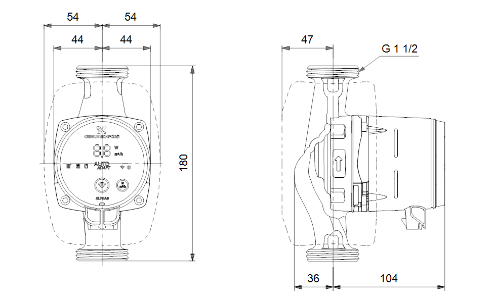 Насос Grundfos ALPHA3 25-40 180 1x230V 50Hz 6H купить по цене 31798 руб.