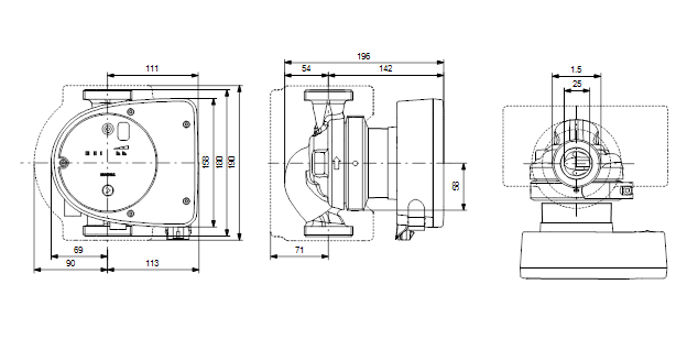 Насос Grundfos MAGNA1 25-60 180 1x230V PN10 купить по цене 60375 руб.