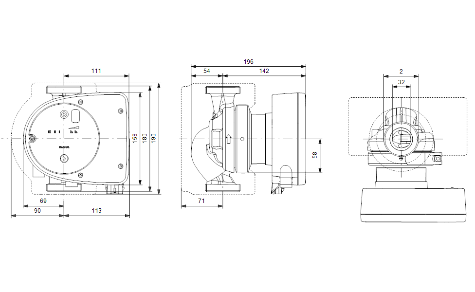 Насос Grundfos MAGNA1 32-40 оформить заказ с доставкой с ближайшего склада
