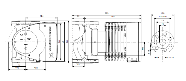 Насос Grundfos MAGNA1 40-100 F 220 1x230V PN6/10 купить по цене 136441 руб.