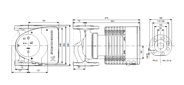 Насос Grundfos MAGNA1 50-150 F 280 1x230V PN6/10 оформить заказ с доставкой с ближайшего склада
