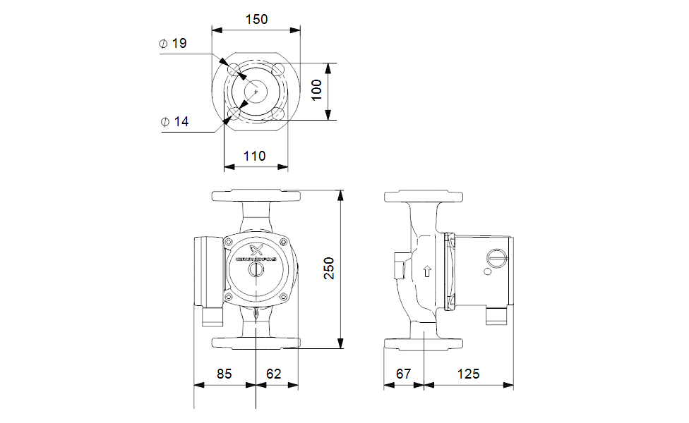 Насос Grundfos UPS40-50 F 250 1x230V 50Hz 9H PN6/10 купить по цене 64753 руб.