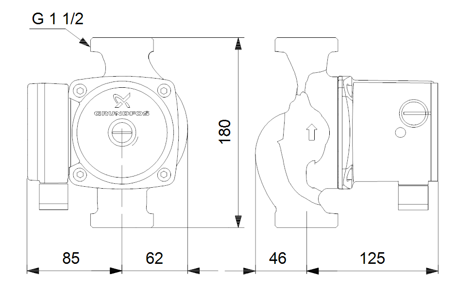 Насос Grundfos UPS25-80 180 1x230V 50Hz 9H RU оформить заказ с доставкой с ближайшего склада