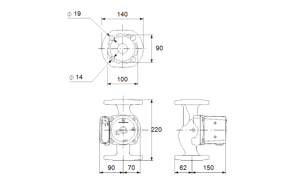 Насос Grundfos UPS 32-100 F 220 1x230V 50Hz 9H PN6/10 купить по цене "по запросу"