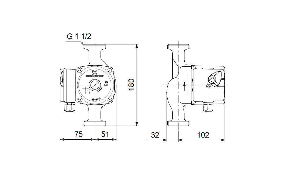 Насос Grundfos UPS25-60 180 1x230V 50Hz 9H RU оформить заказ с доставкой с ближайшего склада