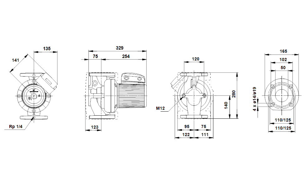 Насос Grundfos UPS50-60/2 F 1x230-240V PN6/10 купить по цене 110630 руб.