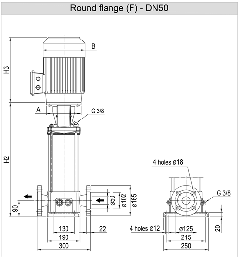 Насос Ebara EVMSG15 3F5 Q1BEG E/3 ETM купить по цене 78534 руб.