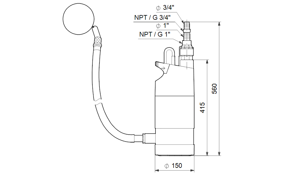 Насос Grundfos SB3-35 AW 1x230V 50Hz 15m Schuko, GAS заказать со складов по всей России