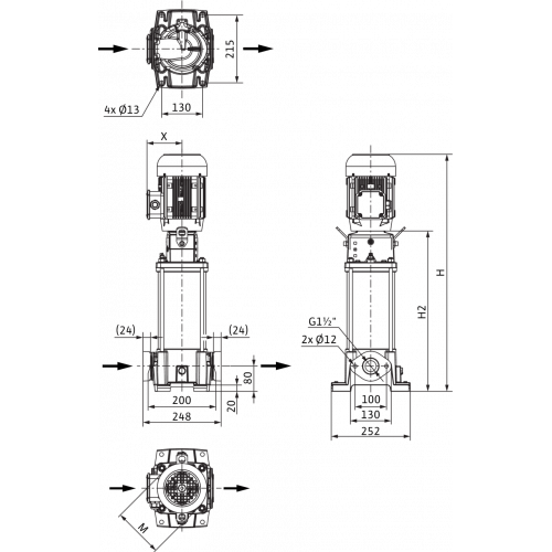 Насос Wilo HELIX FIRST V 1012-5/16/E/S/400-50 купить по цене 295306 руб.